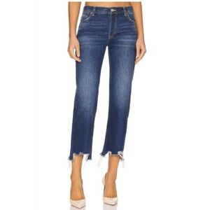 Free People Blue Jeans with Frayed Hem